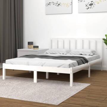 White Solid Wood Pine Bed Frame 120x200 cm - Timeless Design