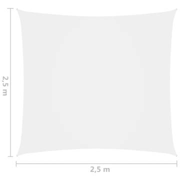 Sunshade Sail Oxford Fabric Square 2.5x2.5m – White | Hipo Market