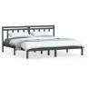 Grey Super King Size Bed Frame - Solid Wood 180x200 cm