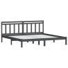 Grey Super King Size Bed Frame - Solid Wood 180x200 cm