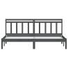 Grey Super King Size Bed Frame - Solid Wood 180x200 cm