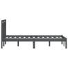 Grey Super King Size Bed Frame - Solid Wood 180x200 cm