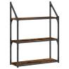 3-Tier Wall Shelf Smoked Oak - Stylish Storage Solution