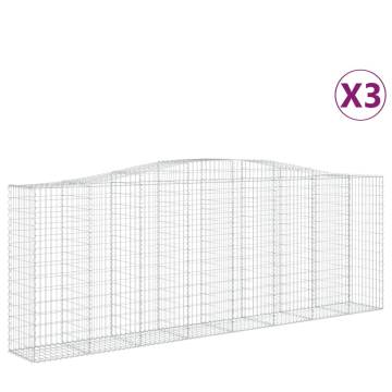 Arched Gabion Baskets 3 pcs - Durable Garden Barriers