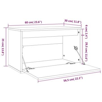 Wall Cabinet 60x30x35 cm in Solid Pinewood | Hipo Market