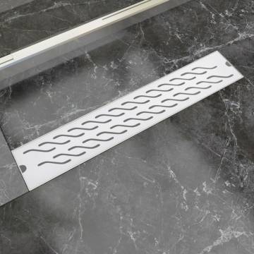 Linear Shower Drain Wave 630x140 mm - Stylish Stainless Steel