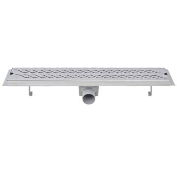 Linear Shower Drain Wave 630x140 mm - Stylish Stainless Steel