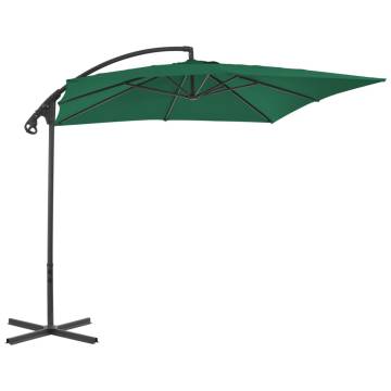 Cantilever Umbrella with Steel Pole - 250x250 cm Green