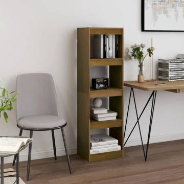 Book Cabinet Room Divider - Honey Brown Pinewood | HipoMarket