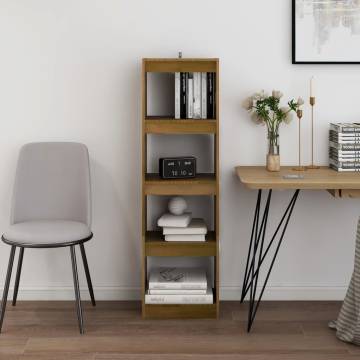 Book Cabinet Room Divider - Honey Brown Pinewood | HipoMarket