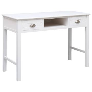 Writing Desk White 110x45x76 cm - Classic Wooden Desk