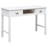 Writing Desk White 110x45x76 cm Wood Colour white with silver handles 