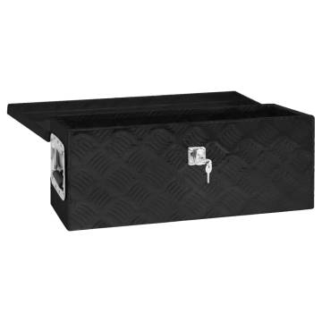 Storage Box Black 60x23.5x23 cm Aluminium - Durable & Practical