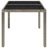 Garden Table with Glass Top - Durable Poly Rattan 90x90cm