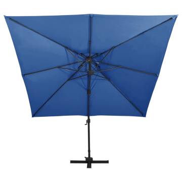 Cantilever Umbrella 300x300 cm Azure Blue | Premium Shade Solution