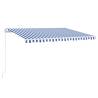 Manual Retractable Awning 400x350 cm - Blue & White