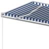 Manual Retractable Awning 400x350 cm - Blue & White