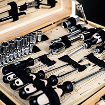 Brüder Mannesmann 108 Piece Tool Set in Bamboo Case