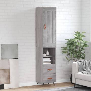 Stylish Highboard Grey Sonoma - Engineered Wood Storage Unit