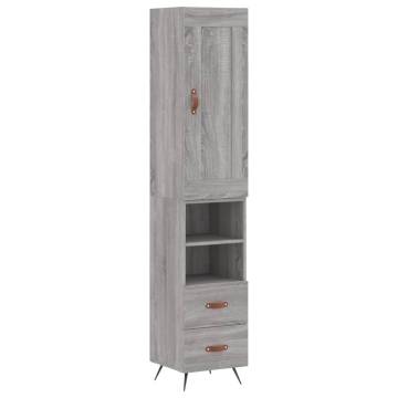 Stylish Highboard Grey Sonoma - Engineered Wood Storage Unit