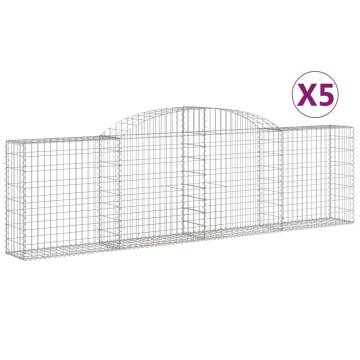 Arched Gabion Baskets - 5 pcs 300x30x80/100 cm Galvanised Iron