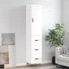 Highboard High Gloss White 34.5x34x180 cm Engineered Wood Colour high gloss white Quantity in Package 1 Model 3 drawers 