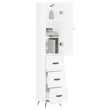 Stylish Highboard High Gloss White | 34.5x34x180 cm | HipoMarket