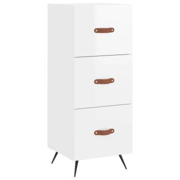 Stylish Highboard High Gloss White | 34.5x34x180 cm | HipoMarket