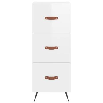 Stylish Highboard High Gloss White | 34.5x34x180 cm | HipoMarket