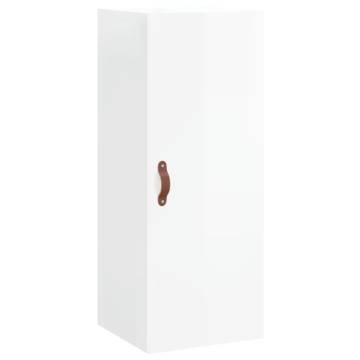 Stylish Highboard High Gloss White | 34.5x34x180 cm | HipoMarket