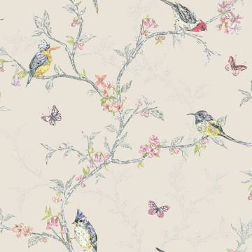 DUTCH WALLCOVERINGS Phoebe Beige Wallpaper - Inspired Designs