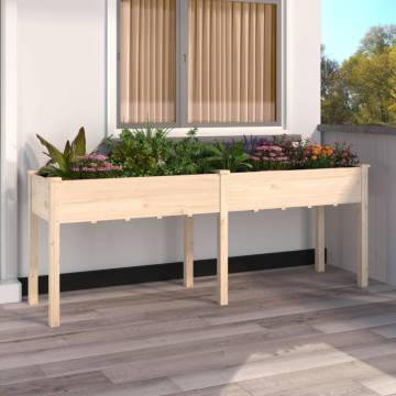 Planter with Liner - Solid Fir Wood | 203x53x76 cm