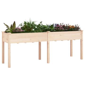 Planter with Liner - Solid Fir Wood | 203x53x76 cm