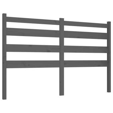 Grey Bed Headboard 146x4x100 cm | Solid Pine Wood Design