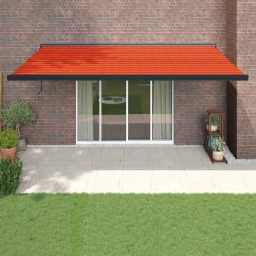 Retractable Awning Orange & Brown 5x3m | Durable & Stylish