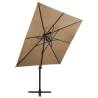 Cantilever Umbrella with Double Top 250x250 cm Taupe | HipoMarket