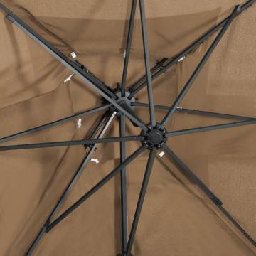 Cantilever Umbrella with Double Top 250x250 cm Taupe | HipoMarket