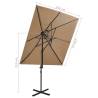 Cantilever Umbrella with Double Top 250x250 cm Taupe | HipoMarket