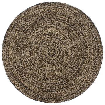 Handmade Jute Rug - Black & Brown, 180 cm | Hipomarket