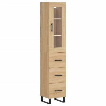 Stylish Highboard Sonoma Oak - 34.5x34x180 cm | HipoMarket