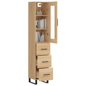 Stylish Highboard Sonoma Oak - 34.5x34x180 cm | HipoMarket