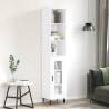 Highboard High Gloss White 34.5x34x180 cm Engineered Wood Colour high gloss white Quantity in Package 1 Model 1 glass door 