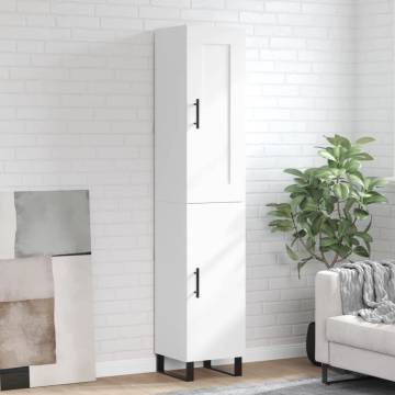 Stylish Highboard White 34.5x34x180 cm | Durable & Elegant