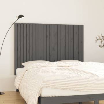 Wall Headboard Grey - Solid Wood Pine 159.5x3x110 cm