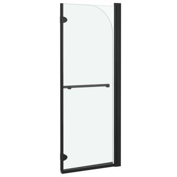 Folding Shower Enclosure 2 Panels ESG 95x140 cm Black | Hipomarket