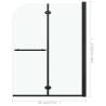 Folding Shower Enclosure 2 Panels ESG 95x140 cm Black | Hipomarket