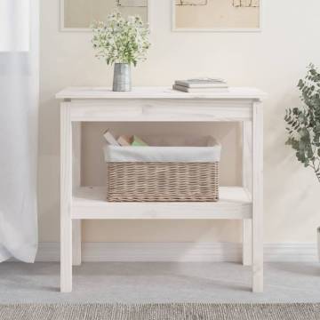 Stylish White Console Table 80x40x75 cm Solid Pine Wood