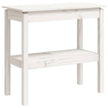 Stylish White Console Table 80x40x75 cm Solid Pine Wood