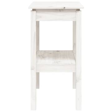 Stylish White Console Table 80x40x75 cm Solid Pine Wood