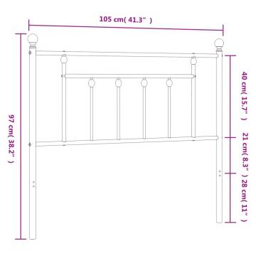 Stylish White Metal Headboard - 100 cm | Hipo Market